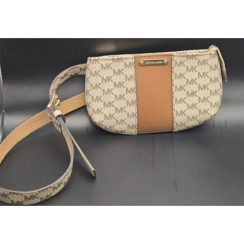 Michael Kors MK Signature Belt Bag Brown Logo Waist Pack